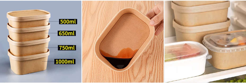 Rectangular Kraft Paper Food Container