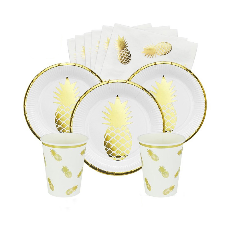 Pineapple Pattern Paper Plate Set